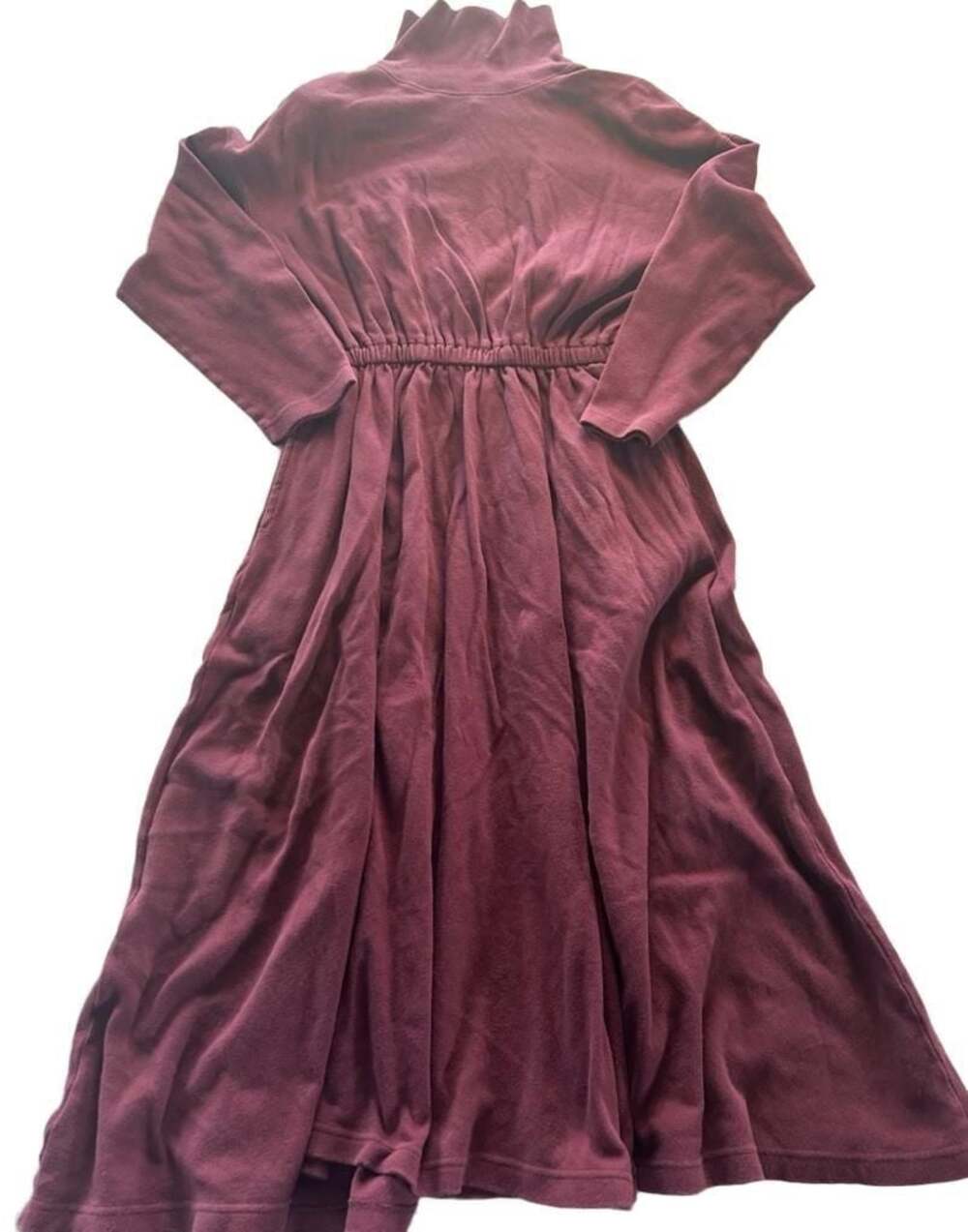 Sarah Chapman Vintage Petite Maroon Turtleneck Long Sleeve Swing Dress Size M 10